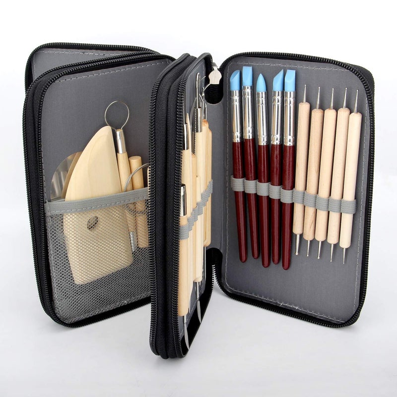 Blisstime 42pcs Pottery Tools, Clay Sculpting Tool Kit Air Dry Clay Tools, Clay Kit for Pottery Wheel, DIY Arts and Crafts - Image 2
